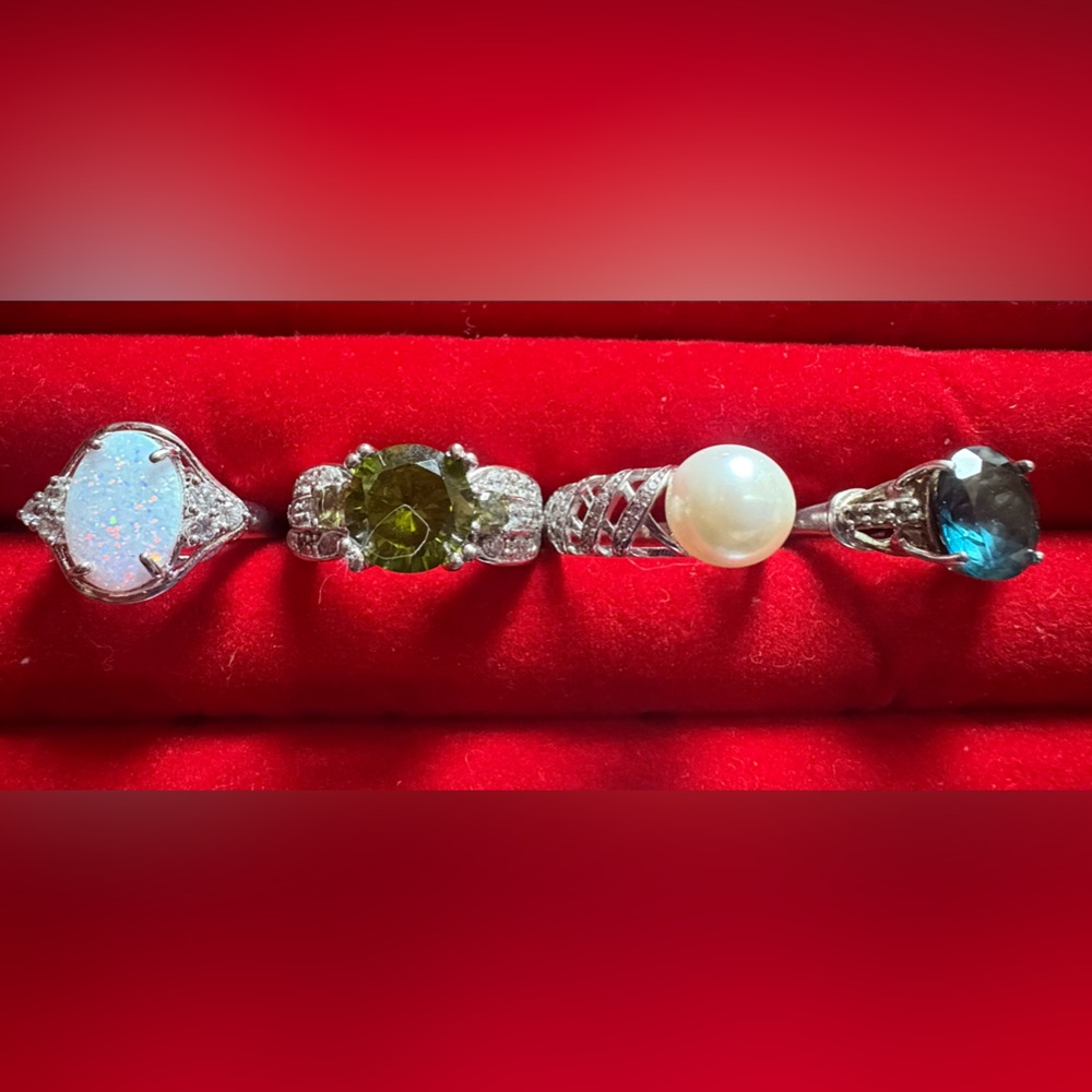 Ring Lot. Genuine Gemstones.